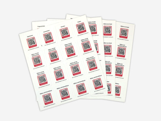 QR-Etiketten zu den textilen Verfahren